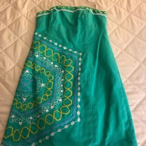 Lilly Pulitzer Dress -teal with bees pattern